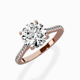 Brilliant Pave Shank Solitaire Ring Engagement Ring
