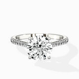 Brilliant Pave Shank Solitaire Ring Engagement Ring