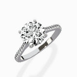 Brilliant Pave Shank Solitaire Ring Engagement Ring