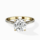 Brilliant Pave Shank Solitaire Ring Engagement Ring