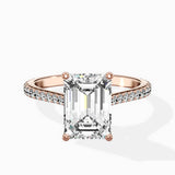 Brilliant Pave Shank Solitaire Ring Engagement Ring