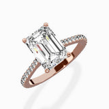 Brilliant Pave Shank Solitaire Ring Engagement Ring