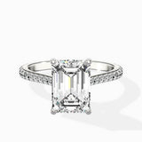 Brilliant Pave Shank Solitaire Ring Engagement Ring