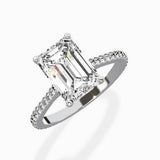 Brilliant Pave Shank Solitaire Ring Engagement Ring