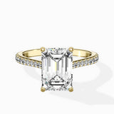 Brilliant Pave Shank Solitaire Ring Engagement Ring