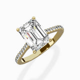 Brilliant Pave Shank Solitaire Ring Engagement Ring