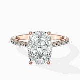 Brilliant Pave Shank Solitaire Ring Engagement Ring