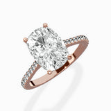 Brilliant Pave Shank Solitaire Ring Engagement Ring