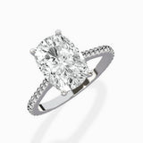 Brilliant Pave Shank Solitaire Ring Engagement Ring