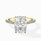 Brilliant Pave Shank Solitaire Ring Engagement Ring