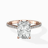 Brilliant Pave Shank Solitaire Ring Engagement Ring
