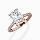 Brilliant Pave Shank Solitaire Ring Engagement Ring