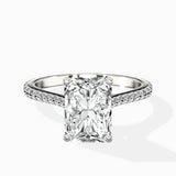 Brilliant Pave Shank Solitaire Ring Engagement Ring