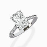 Brilliant Pave Shank Solitaire Ring Engagement Ring