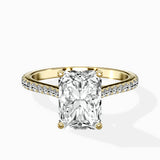 Brilliant Pave Shank Solitaire Ring Engagement Ring