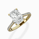 Brilliant Pave Shank Solitaire Ring Engagement Ring