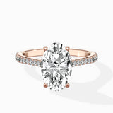 Brilliant Pave Shank Solitaire Ring Engagement Ring