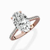 Brilliant Pave Shank Solitaire Ring Engagement Ring