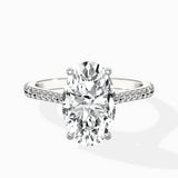 Brilliant Pave Shank Solitaire Ring Engagement Ring