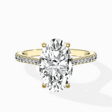 Brilliant Pave Shank Solitaire Ring Engagement Ring