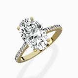 Brilliant Pave Shank Solitaire Ring Engagement Ring