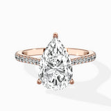 Brilliant Pave Shank Solitaire Ring Engagement Ring