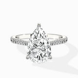 Brilliant Pave Shank Solitaire Ring Engagement Ring