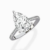 Brilliant Pave Shank Solitaire Ring Engagement Ring