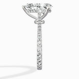 Brilliant Pave Shank Solitaire Ring Engagement Ring