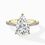 Brilliant Pave Shank Solitaire Ring Engagement Ring
