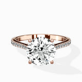 Brilliant Pave Shank Solitaire Ring Engagement Ring
