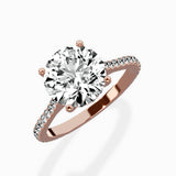 Brilliant Pave Shank Solitaire Ring Engagement Ring