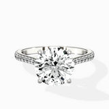 Brilliant Pave Shank Solitaire Ring Engagement Ring