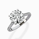 Brilliant Pave Shank Solitaire Ring Engagement Ring