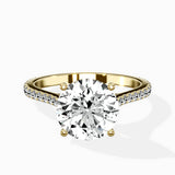 Brilliant Pave Shank Solitaire Ring Engagement Ring