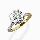 Brilliant Pave Shank Solitaire Ring Engagement Ring