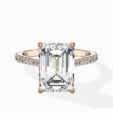 Brilliant Pave Shank Solitaire Ring Engagement Ring