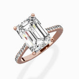 Brilliant Pave Shank Solitaire Ring Engagement Ring