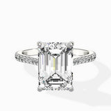 Brilliant Pave Shank Solitaire Ring Engagement Ring