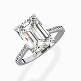 Brilliant Pave Shank Solitaire Ring Engagement Ring
