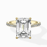 Brilliant Pave Shank Solitaire Ring Engagement Ring