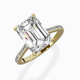Brilliant Pave Shank Solitaire Ring Engagement Ring