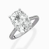 Brilliant Pave Shank Solitaire Ring Engagement Ring