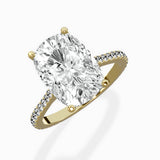 Brilliant Pave Shank Solitaire Ring Engagement Ring