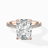 Brilliant Pave Shank Solitaire Ring Engagement Ring