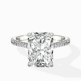 Brilliant Pave Shank Solitaire Ring Engagement Ring