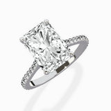 Brilliant Pave Shank Solitaire Ring Engagement Ring