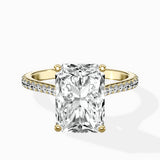 Brilliant Pave Shank Solitaire Ring Engagement Ring