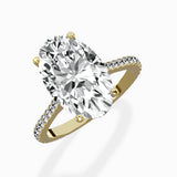 Brilliant Pave Shank Solitaire Ring Engagement Ring