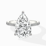 Brilliant Pave Shank Solitaire Ring Engagement Ring
